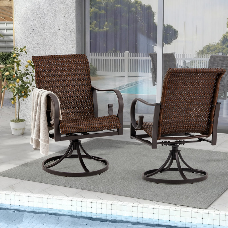 Ensemble de 2 chaises de salle à manger de patio pivotantes EROMMY (ensemble de 2)