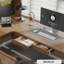 Bureau en bois massif en forme de L brun noisette-757539329-757539331
