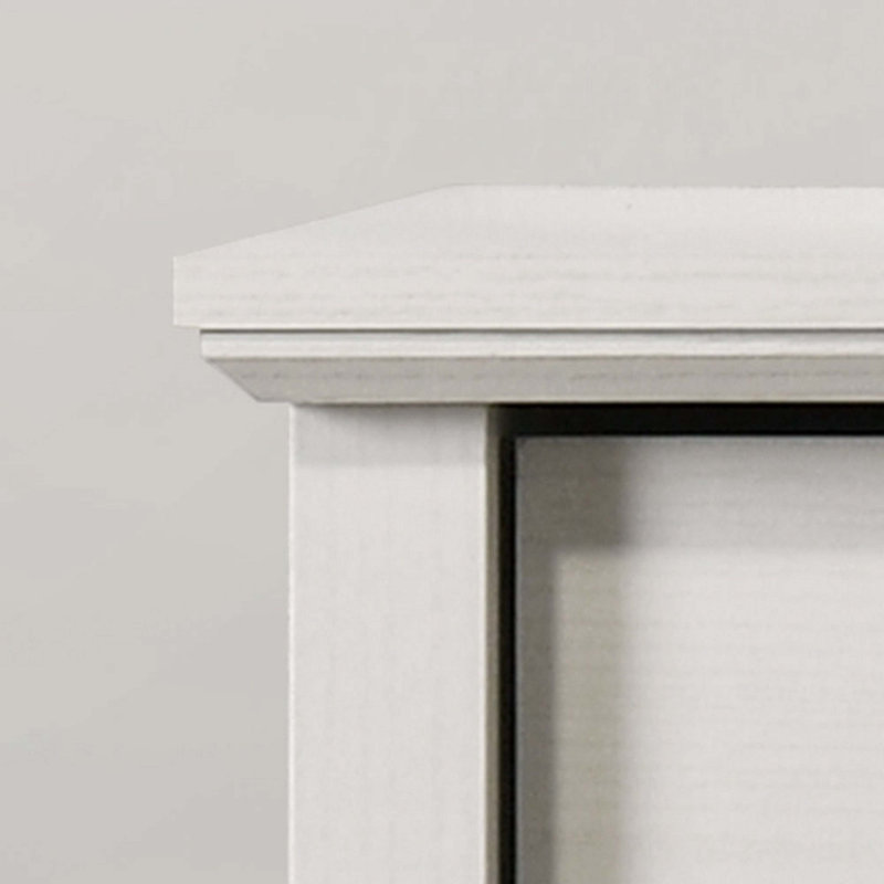 Commode blanche à 4 tiroirs l 32 po avec poignées noires, Blanc