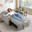 Ross 48.7"W Square Arm Linen Back Convertible Sleeper Sofa with Cushions, Adjustable Backrest for Small Spaces, Living Room-2042901738