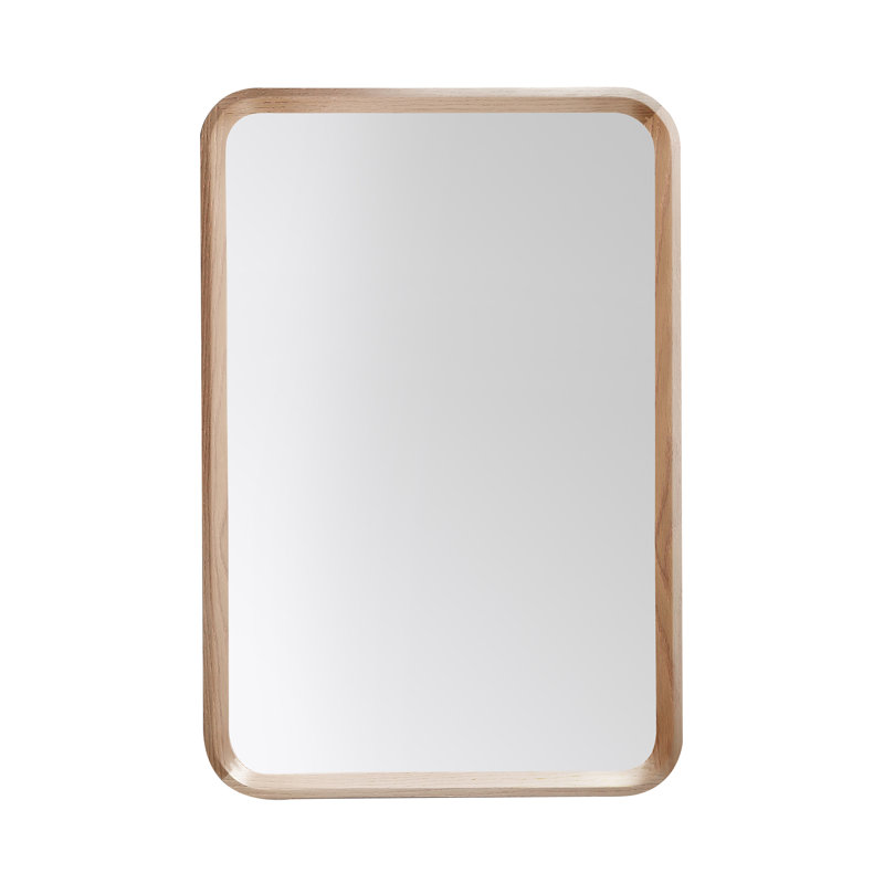Miroir plat Aliyani, Chêne blanchi, 35,5 po x 23,5 po