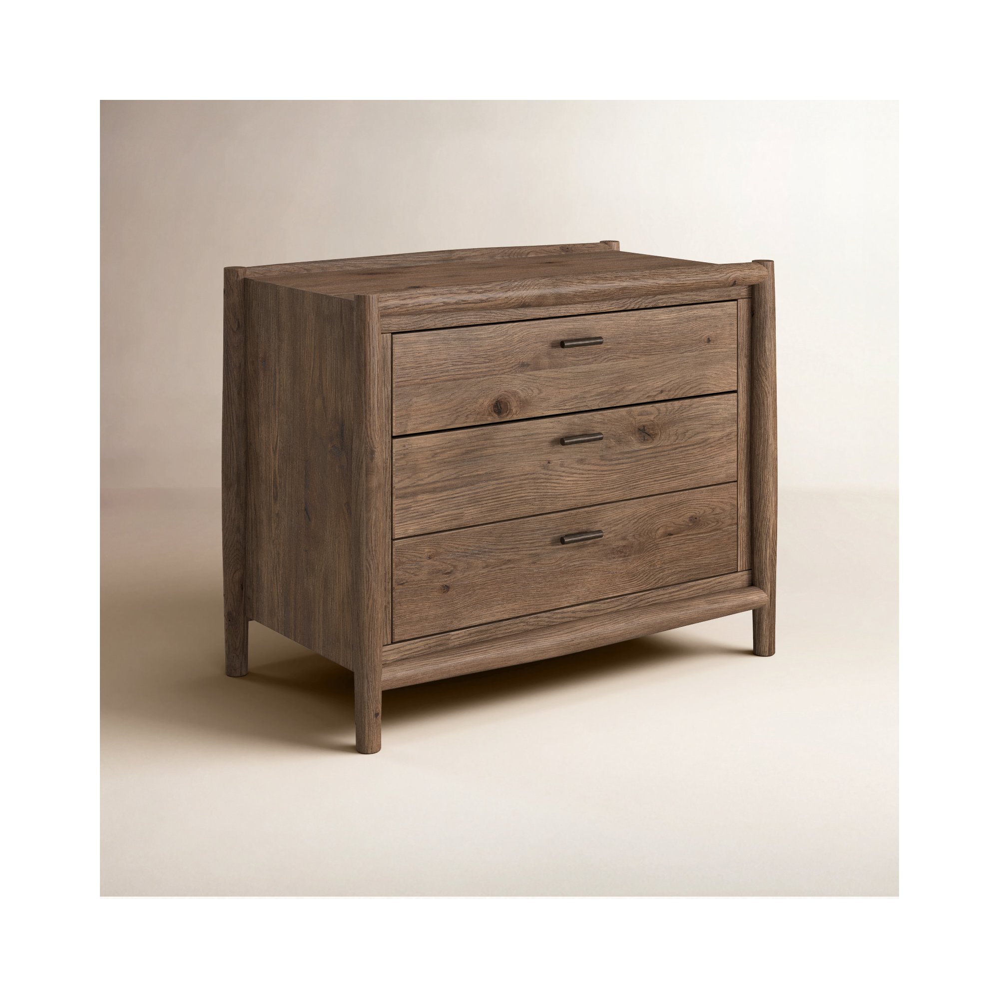 Cayenne 3 - Drawer Nightstand, Weathred Oak