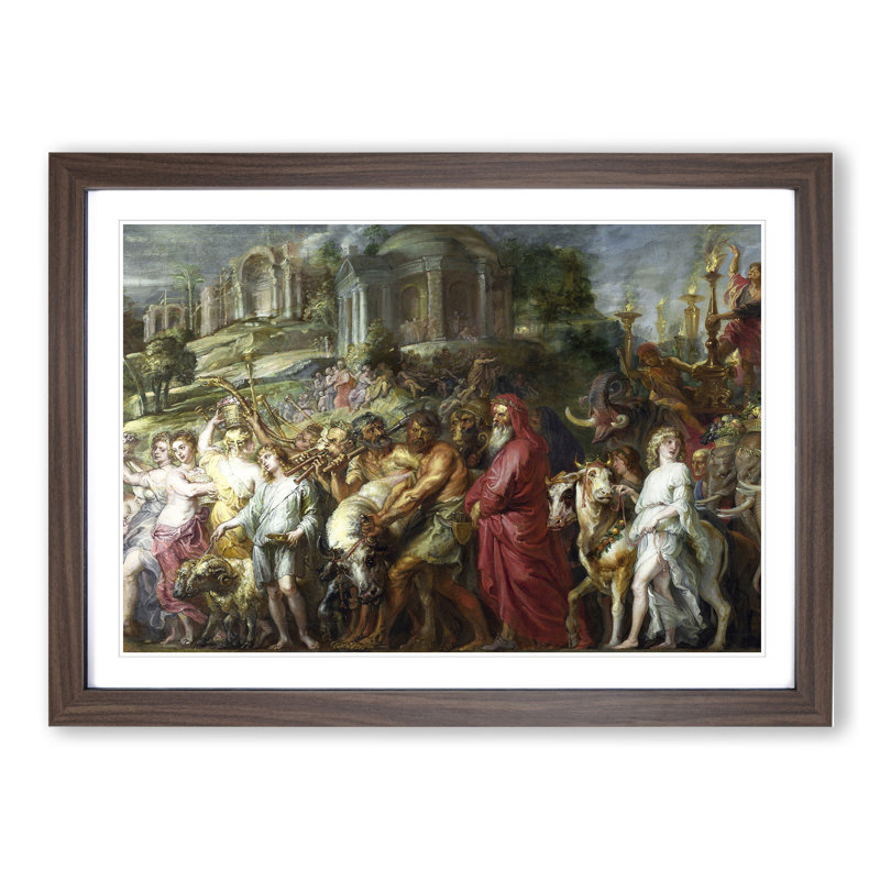 A Roman Triumph by Peter Paul Rubens - Picture Frame Painting, 48cm H x 65cm W x 2cm D, Walnut Framed