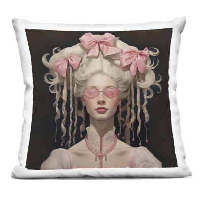 Coussin décoratif Rococo Woman Opulent Ribbons, imprimé par Grotto Studios, 18 x 7 x 18