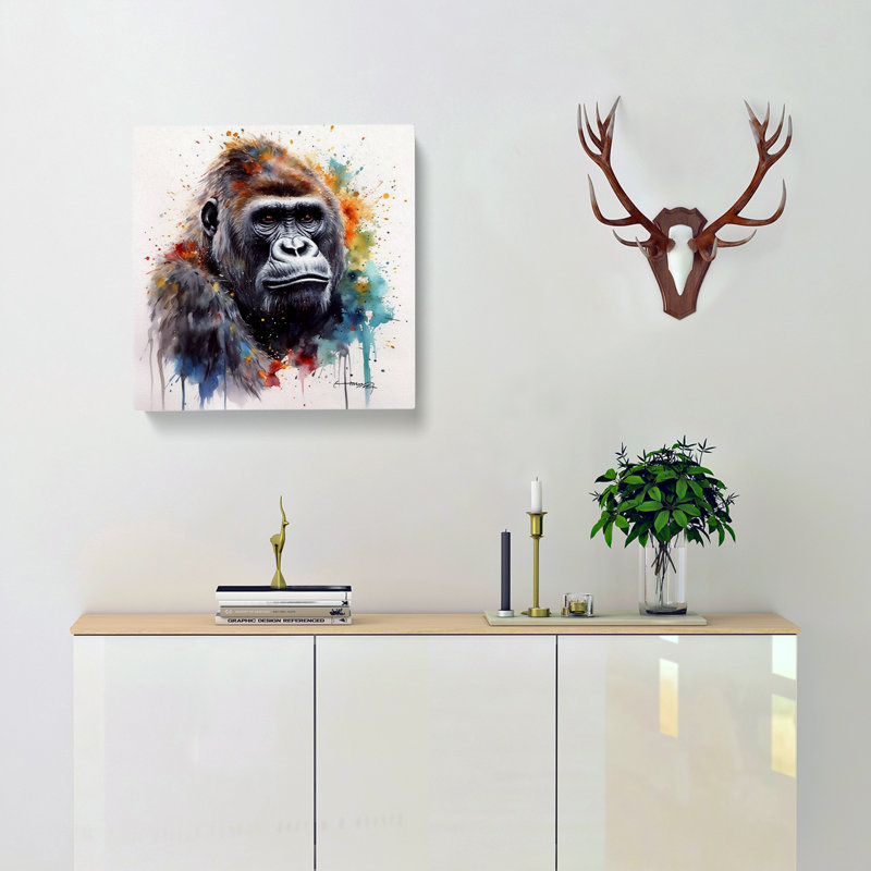 Gorilla Watercolour No.1 - Wrapped Canvas