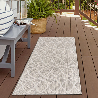 Tapis treillis gris clair intérieur / extérieur gris clair