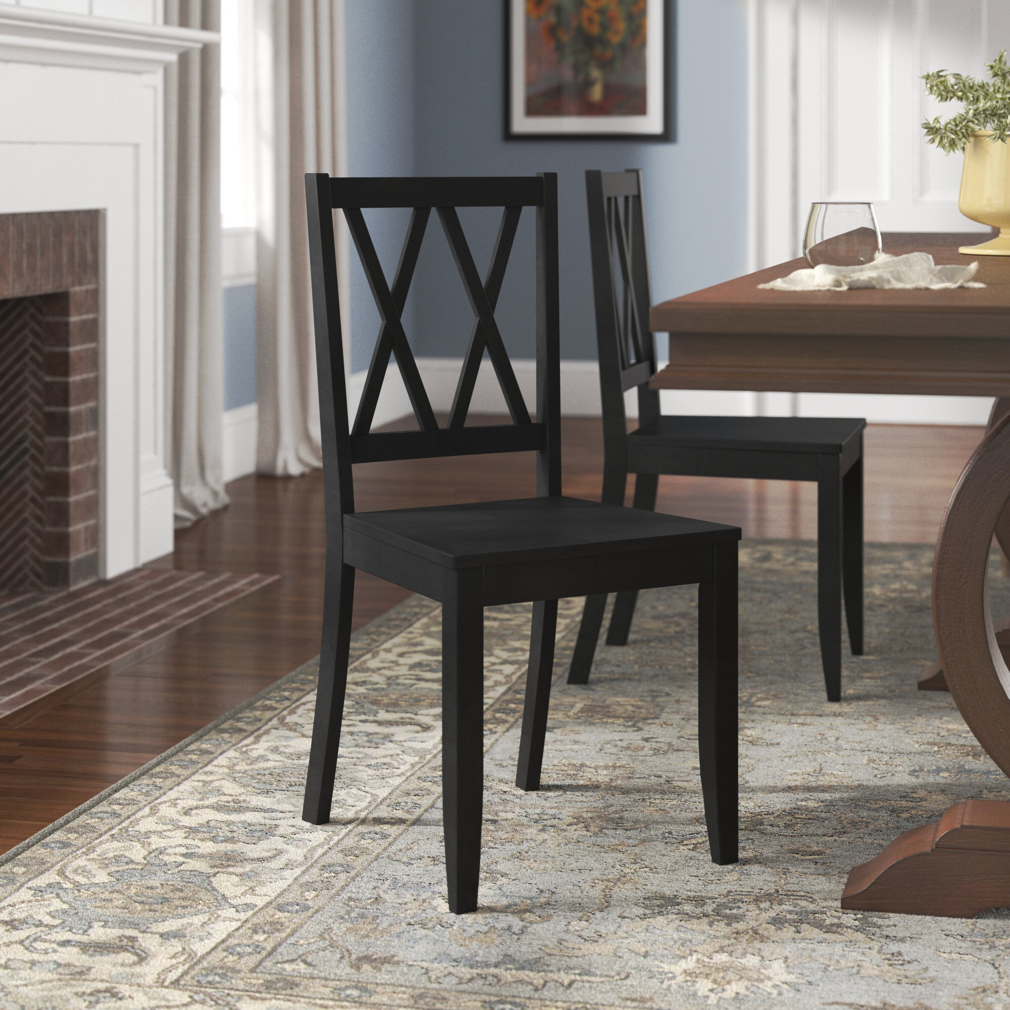 Lark Manor Solid Wood Cross Back Side Chair Reviews Wayfair