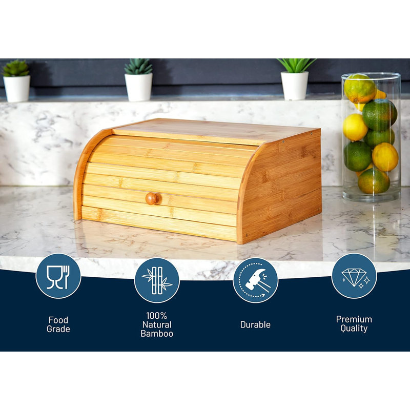 Rangement de nourriture pour boîte à pain en bambou naturel - assemblage requis