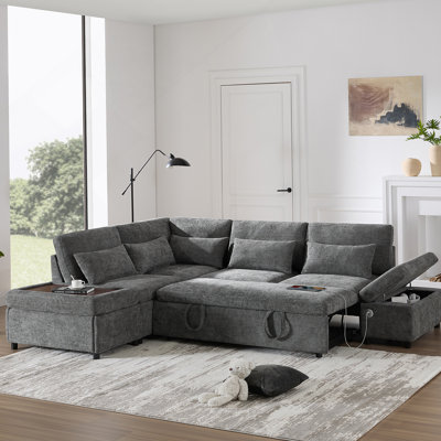 Upholstered 107 " Chenille Sectional