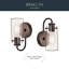 Applique murale de salle de bain Nazan Olde Bronze lumineuse avec abat-jour en verre clair à bulles-2068257159