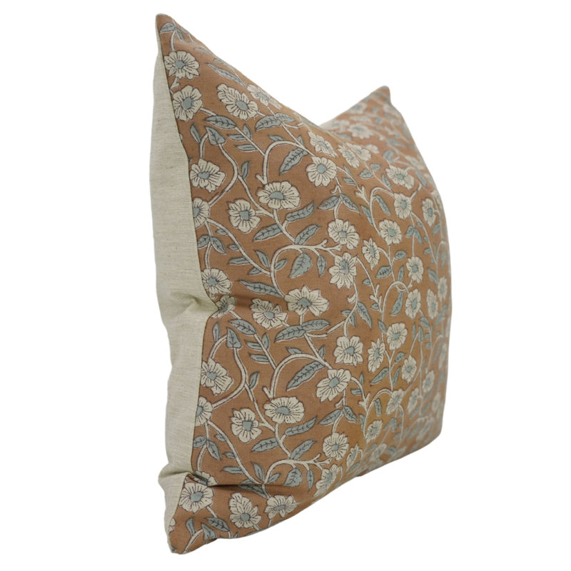 Fabdivine Artisan Hand Block Print Pillow Cover Haridwar Design, Premium Throw Cushion for Home, Square 24"