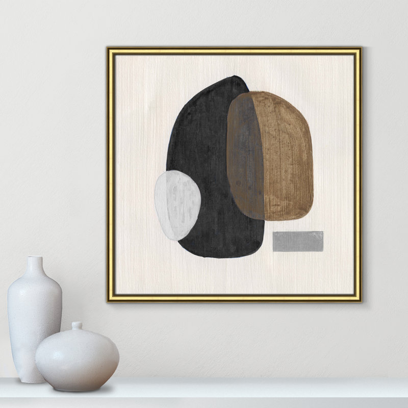 Inola Neutral Stones III Wall Art, 24.75" H x 24.75" W, Gold