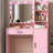 Vanity Desk With Mirror & Light-2118454467