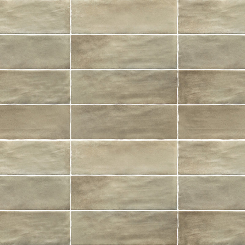 Riad 2.5X8 Ceramic Wall Tile, Green