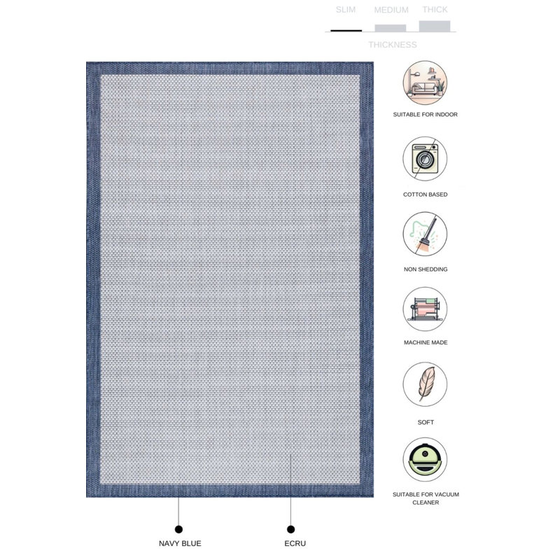 Tapis en jute / sisal en polypropylène Marquas, Rectangle 2 pi 8 po x 5 pi