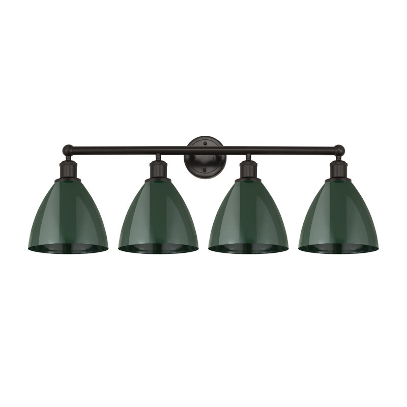 Alquin 4 - Light Dimmable Vanity Light, Green, Oil Rubbed Bronze