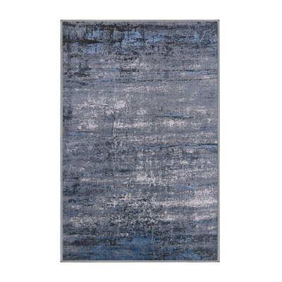 Tapis bleu / brun Brantice