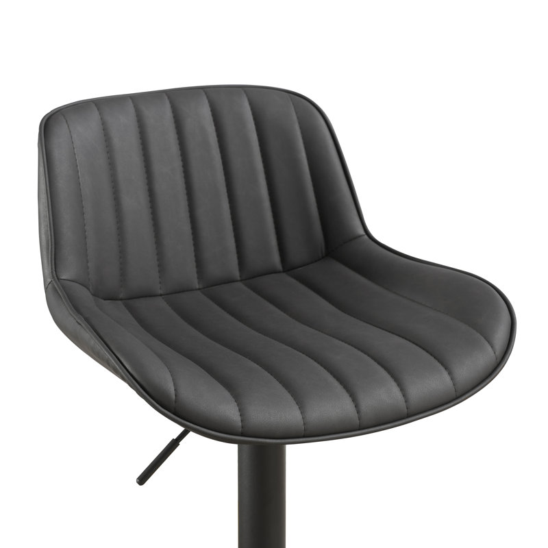 Adjustable Height Swivel Bar Stool, Black/Brown