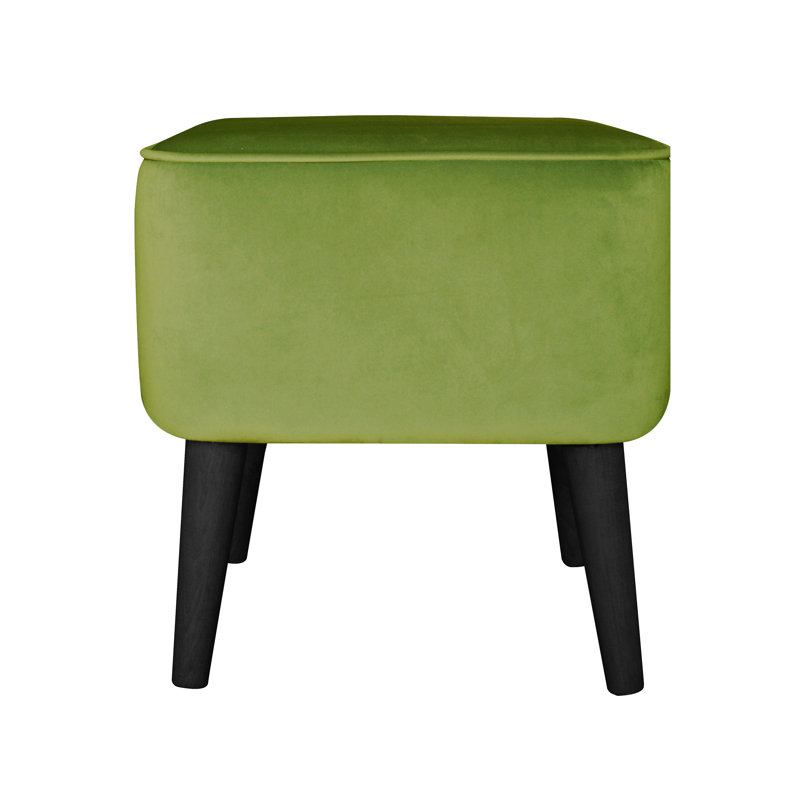 40cm Wide Square Solid Colour Standard Ottoman, Green