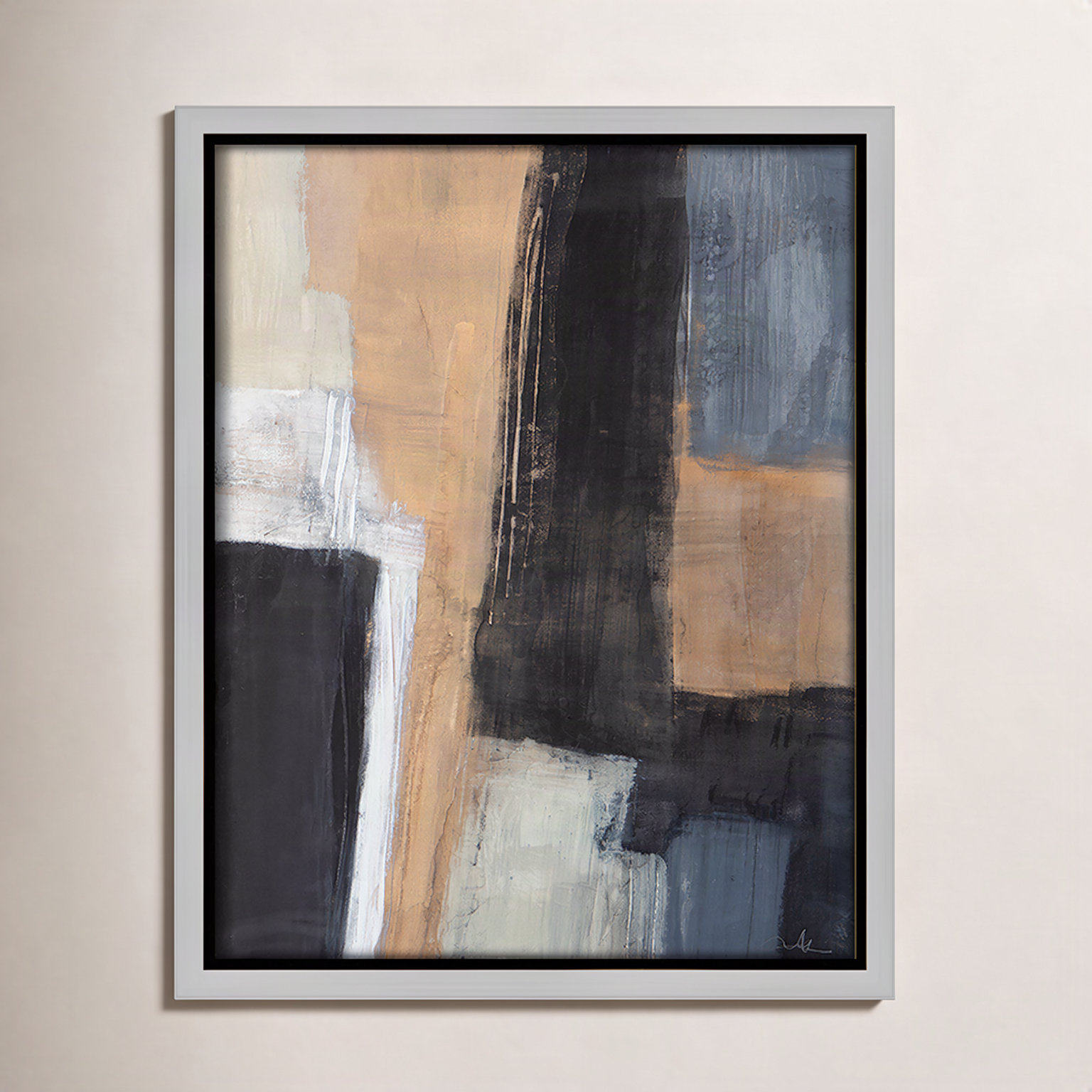 Calderon "Metallic Slate I" Print, Silver, 11.5" H x 9.5" W x 2" D