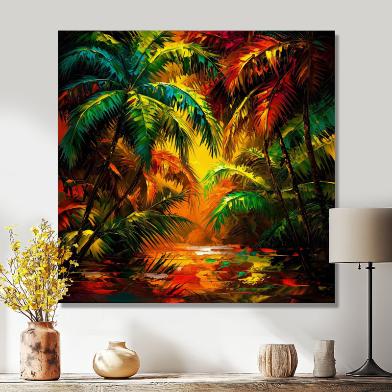 Tropical Rainforest Palm Trees I - Art mural imprimé forêt tropicale, Toile tendue, Ne s’applique pas, H 16 po x l 16 po