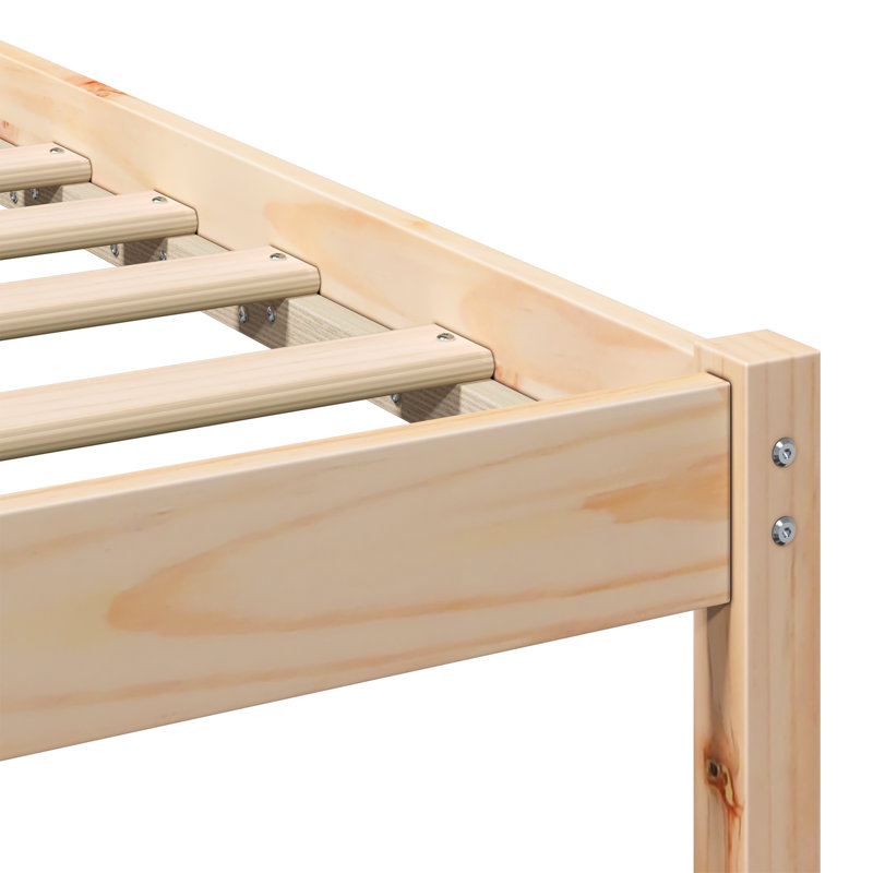 Solid Wood Bed, Brown, European Kingsize (160 x 200 cm)