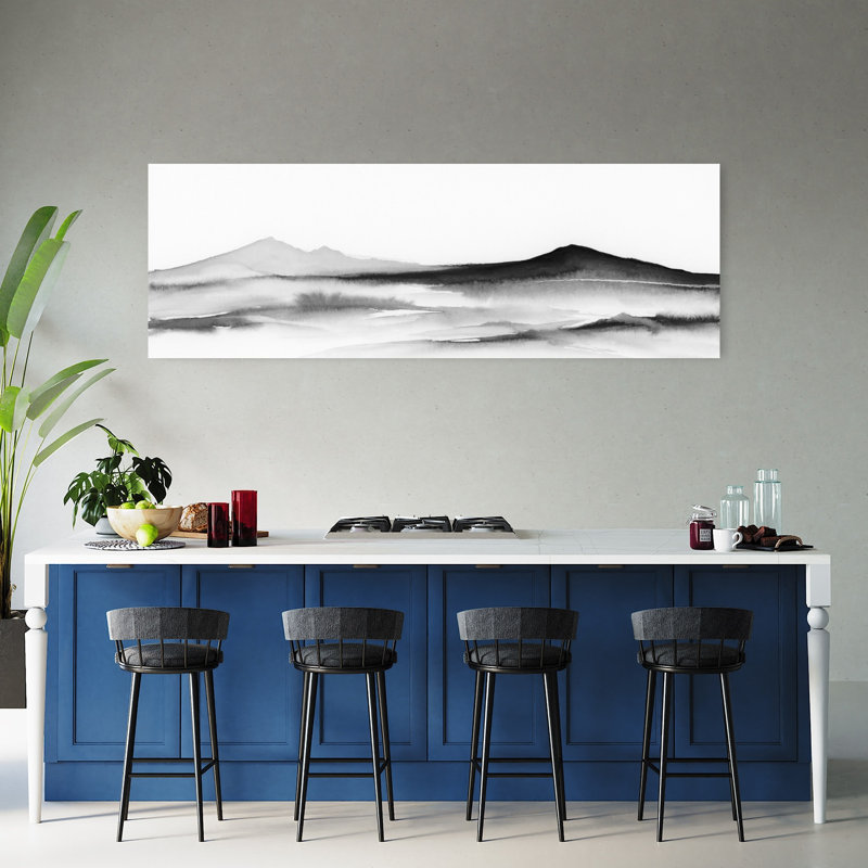 Misty Mountain Landscape 1 Piece Wrapped Canvas Panoramic Wall Art, 50.8 cm H x 152.4 cm W