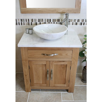 Sycamore 751mm Single Bathroom Vanity with Vessel Stone Basin