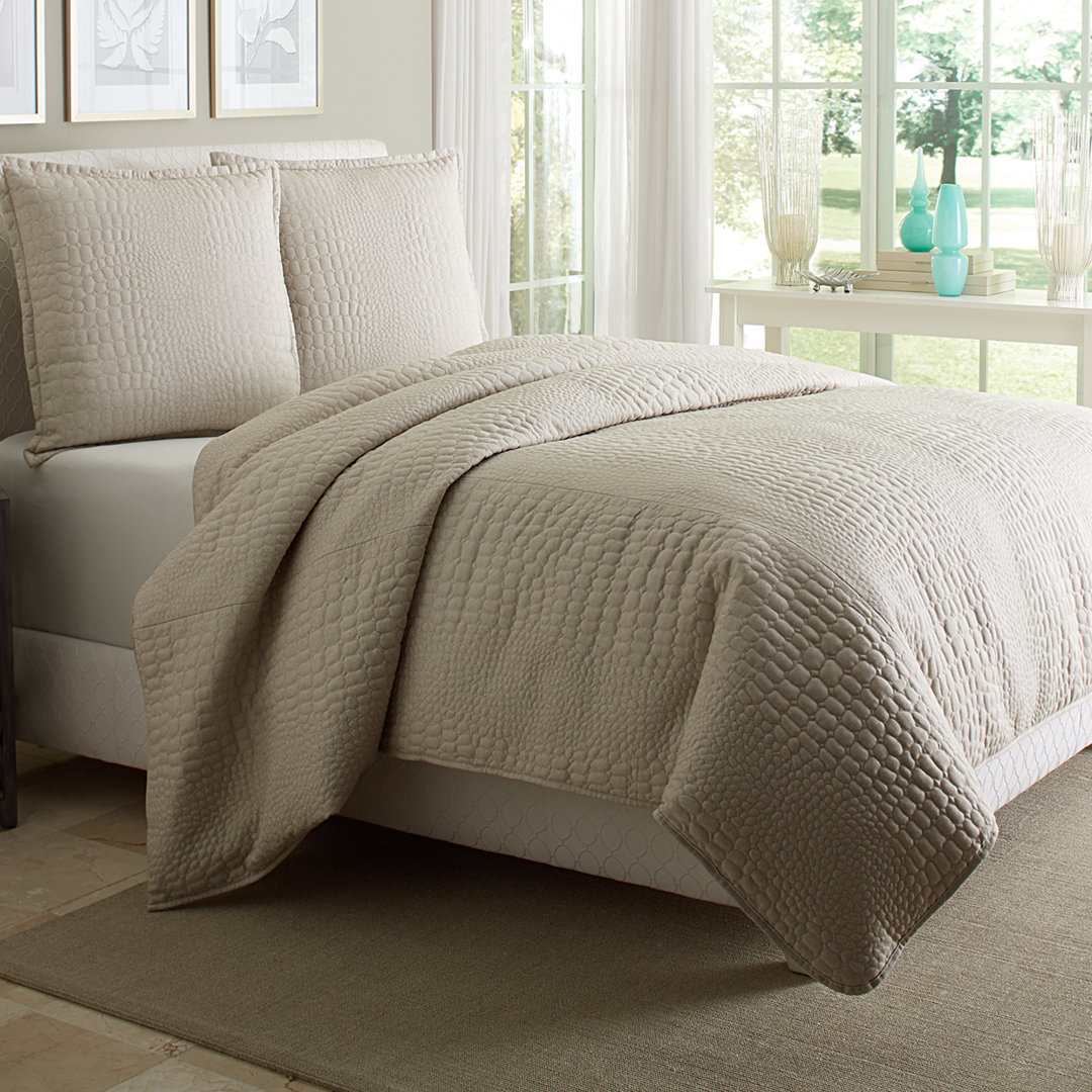 Dash 3-Piece Coverlet/Duvet Set - Natural Michael Amini Bedding 