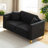 " mid-century modern chenille sofa | tufted buttons & copper nail armrest | 2 pillows | metal legs | stylish living room couch-855021899-855021898