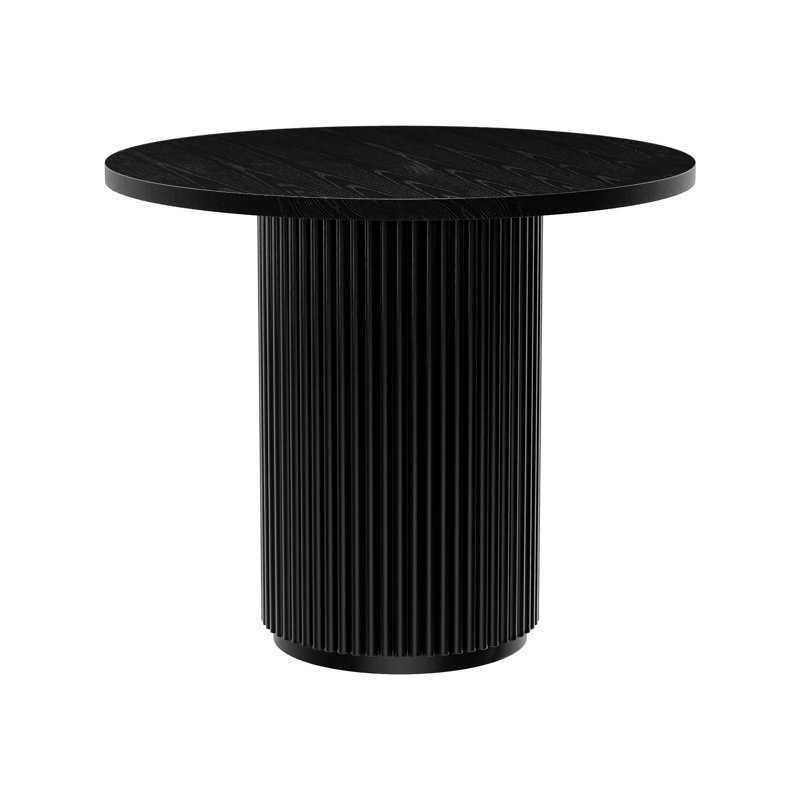 Astraea Round Wood Dining Table, 29.6"H x 35"L x 35"W, Black
