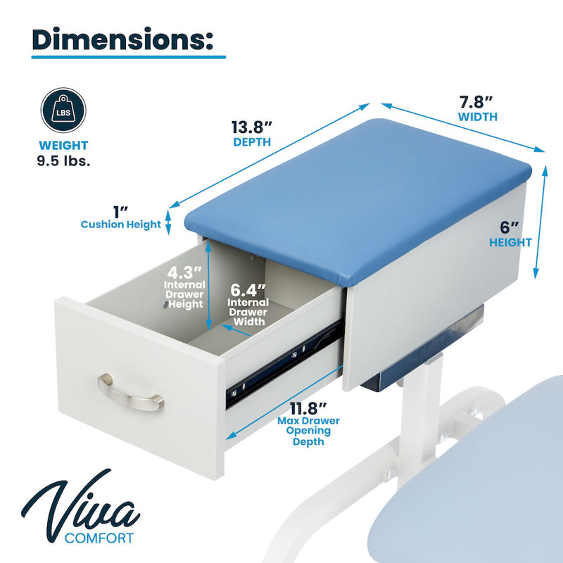 Fauteuil de dessin de sang extra large 750 lb avec capacité de poids, Bleu