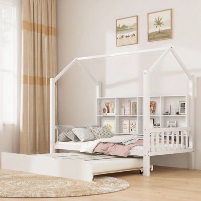 Lit de rêve avec lit gigogne et tablette de rangement Playhouse Bed
