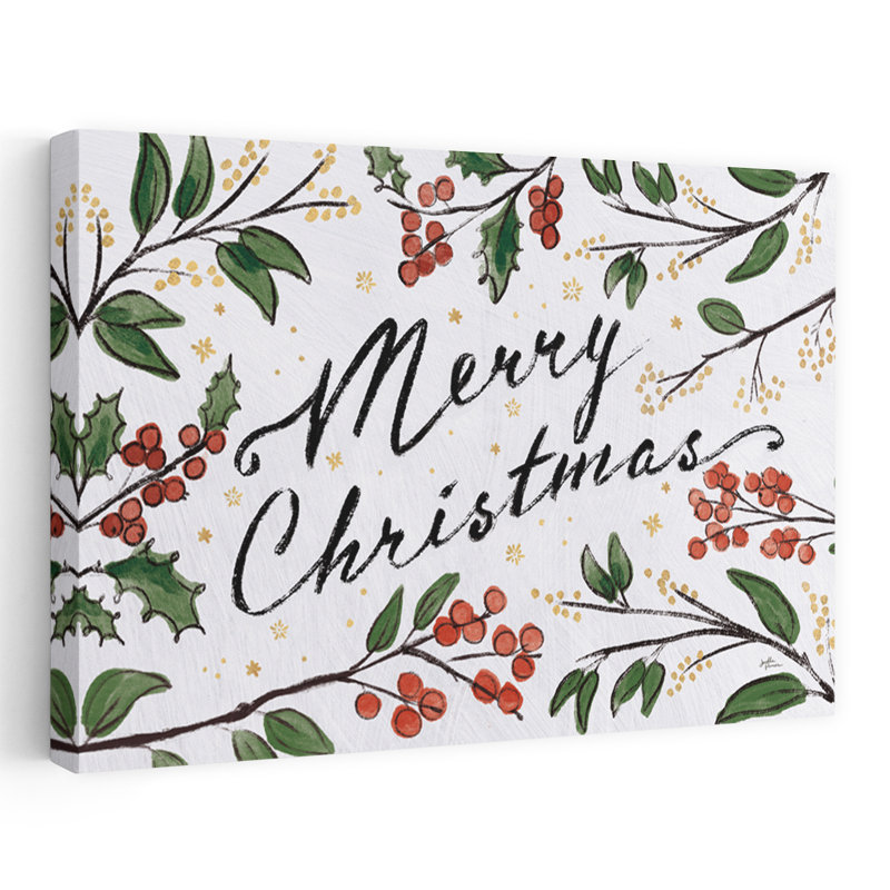 Inspiration de Noël, verdure - branches de baies, art doré de Noël, H 24 po x l 36 po