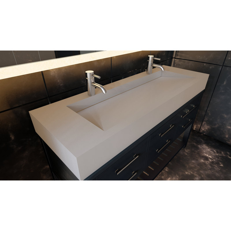 Plateau de meuble-lavabo simple 60 po avec lavabo Audrey, Blanc