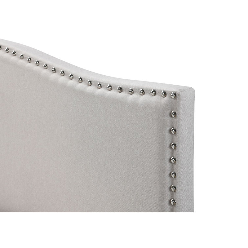 Lit plateforme tapissier Leblanc, Très grand, Beige sable