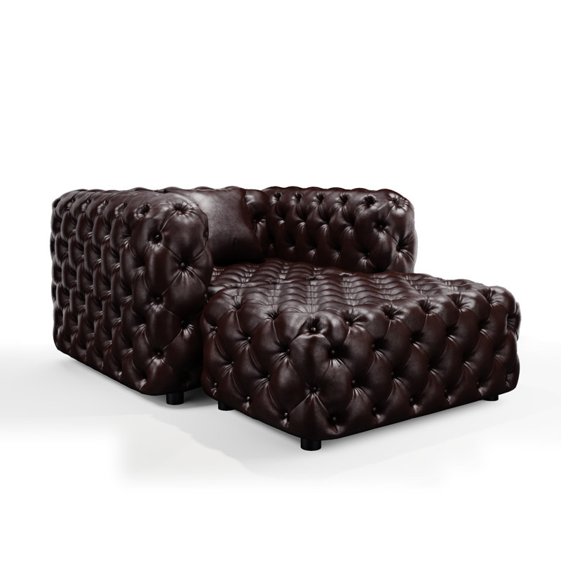 Canapé modulaire rembourré avec repose-pieds 48,4 po