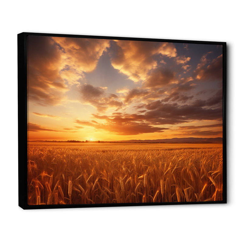 «Scenic Sky On Golden Horizon III», reproduction d'art sur toile, 30" H x 40" W, Cadre flottant noir