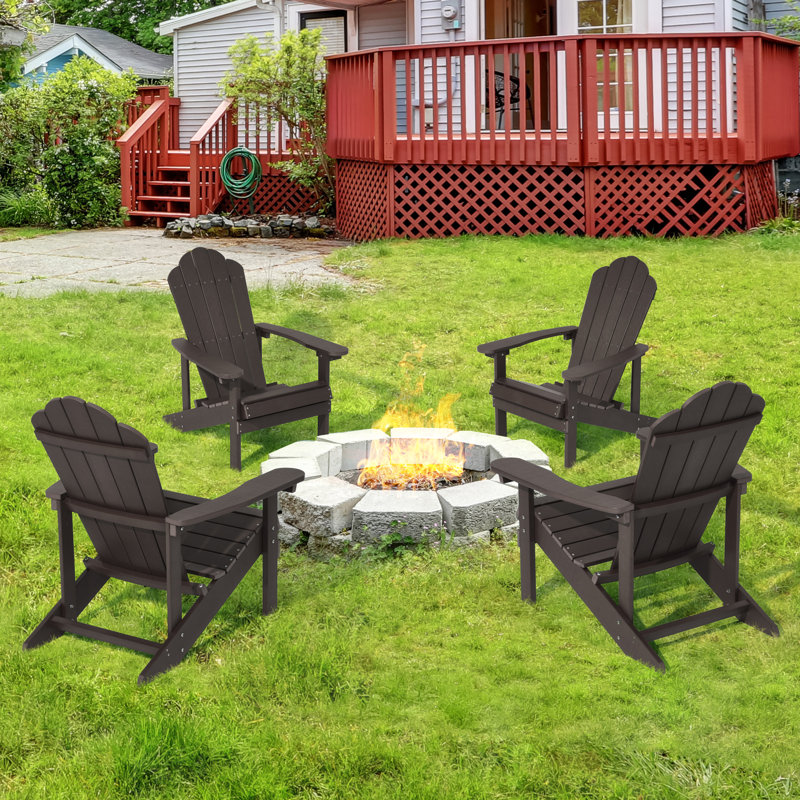 Chaise Adirondack Ionie Hips résistante aux intempéries, Café