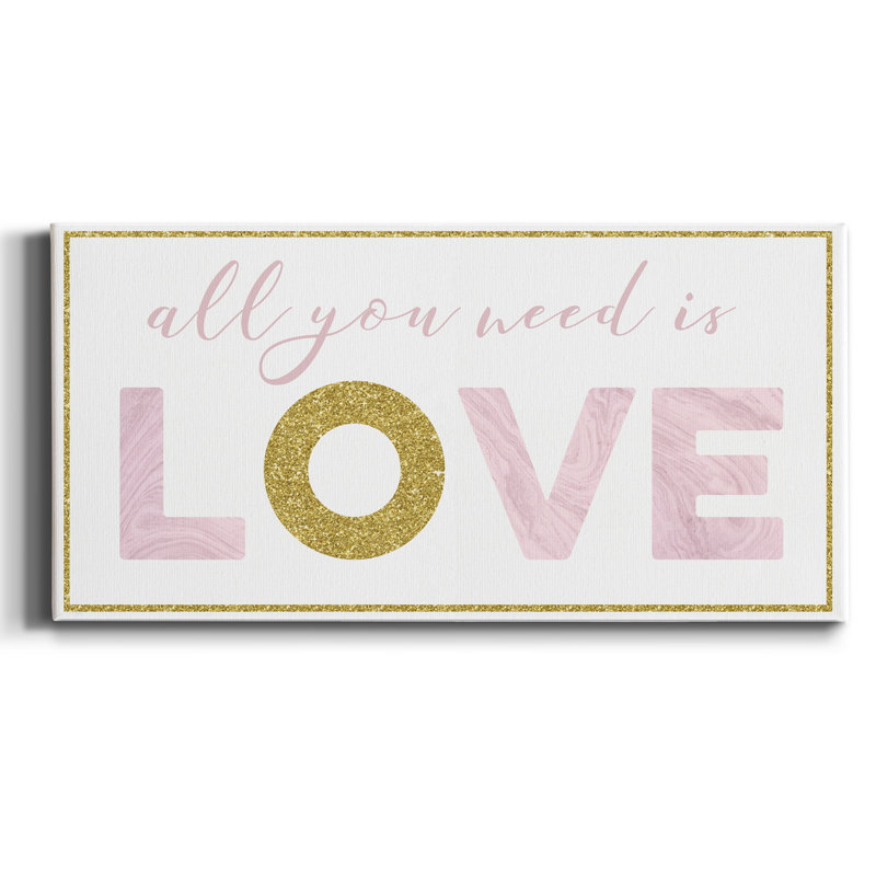 «All You Need is Love», reproduction sur toile tendue, H 16 po x l 8 po x P 1 po