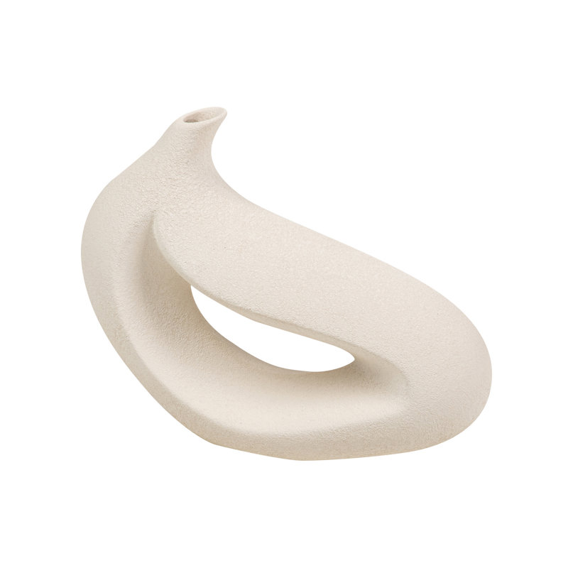 Ceramic / Porcelain Table Vase, Beige, 32cm H x 40cm W x 12cm D