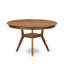 L'ensemble de salle à manger 5 pièces se compose d'une table de cuisine ronde de 54 po avec piédestal et 4 chaises Parson en tissu de lin brun clair, noyer antique-370629945-370629950-401183564