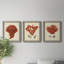 Antique Red Coral I - ensemble de 3 peintures sur toile encadrées-439793164-439793165