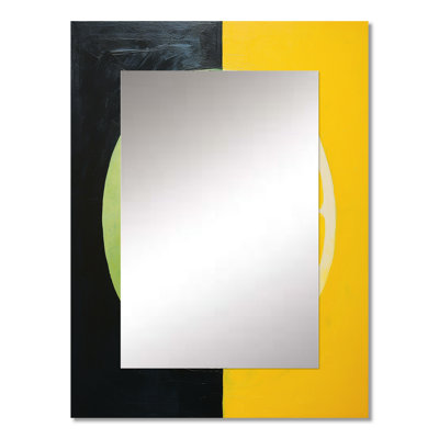 Yellow Yin Yang Lemon Fruit III - Fruits Wall Mirror, Traditional Decorative Mirror, Printed Metal Art