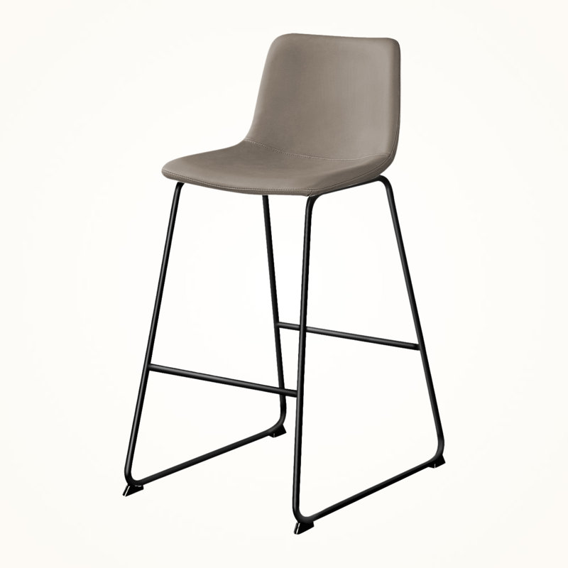Chaise de bureau Hansel en polyuréthane / métal crème, H 39,45 po x l 17,77 po x P 21,71 po, Crème, crème