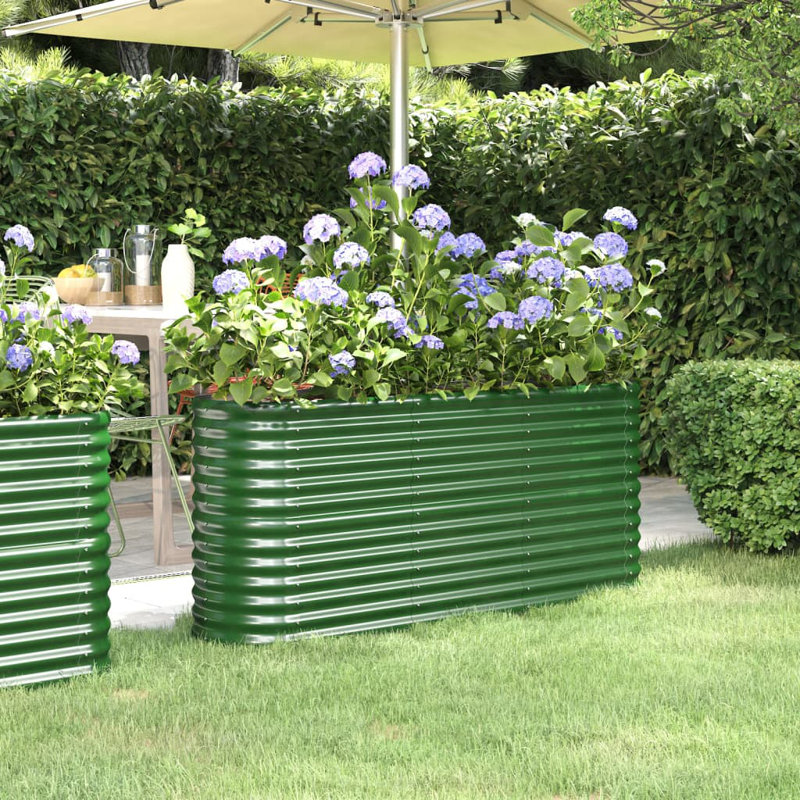 Garden Raised Bed Powder-coated Steel, Green, 68 cm x 152 cm x 40 cm