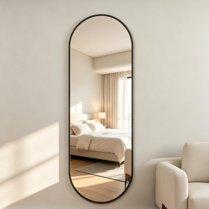 Oval Full Length Wall Mirror, 48" H x 16" W