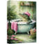 «Spa Bathroom Crocodile Relaxing Bathaign», reproduction d'art sur toile encadrée, impression sur toile-126031429-126031430