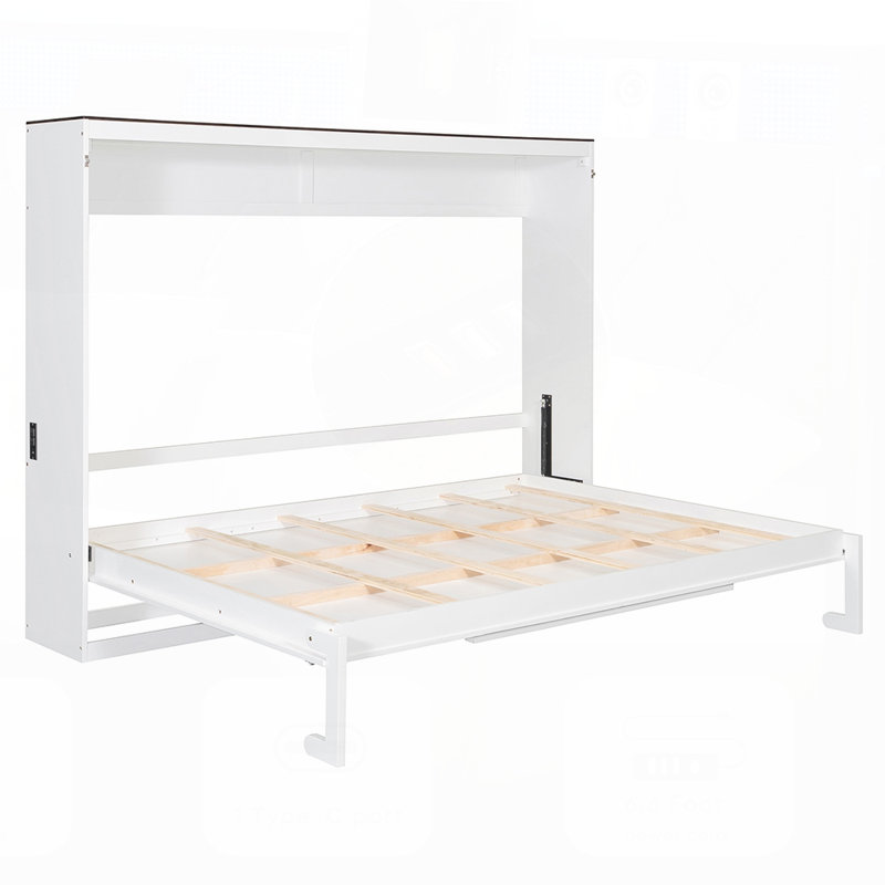 Lit escamotable mural Murphy avec ports USB, conception peu encombrante pour des pièces polyvalentes et un sommeil confortable