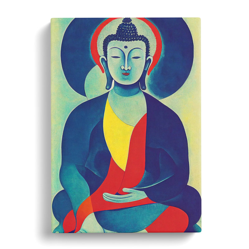 Painted Buddha - Wrapped Canvas, 76cm H x 50cm W x 3cm D